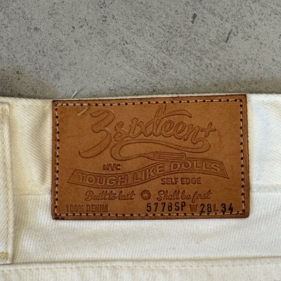 3sixteen x Self Edge 577BSP Slim Tapered Jeans – White – Size 28 x 34 - Picture 2 of 11
